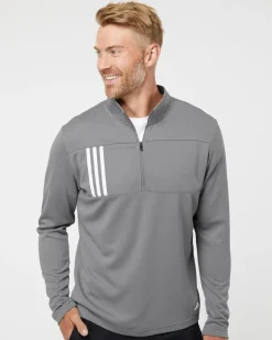 A482 - 3-Stripes Double Knit Quarter-Zip Pullover<Adidas Fashion