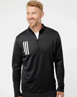 A482 - 3-Stripes Double Knit Quarter-Zip Pullover<Adidas Fashion