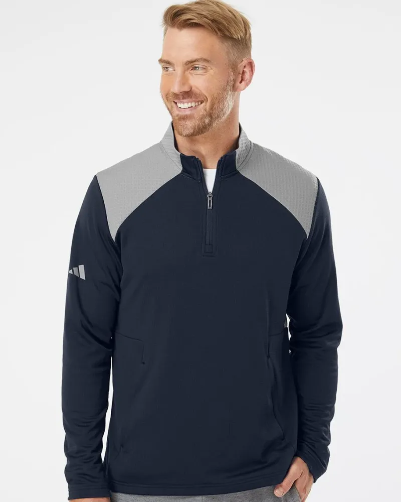A532 - Textured Mixed Media Quarter-Zip Pullover<Adidas Sale