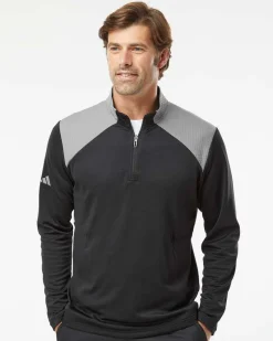 A532 - Textured Mixed Media Quarter-Zip Pullover<Adidas Sale