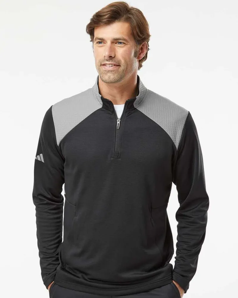 A532 - Textured Mixed Media Quarter-Zip Pullover<Adidas Sale