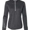 A285 - Women's Brushed Terry Heathered Quarter-Zip Pullover<Adidas New