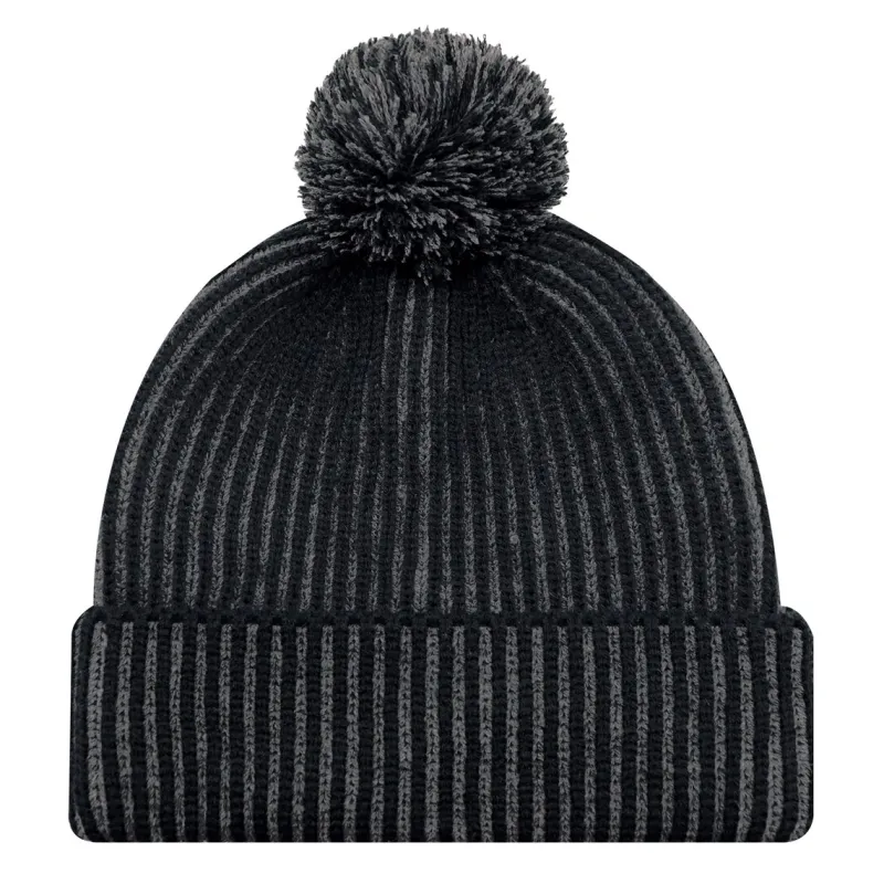 9H267M - Acrylic Cuff Toque with flat seams (Pom Pom 8cm)<AJM Hot