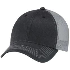 7L647M - Weathered Polycotton / Soft Polyester Mesh 6 Panel Constructed Full-Fit (Mesh Back)<AJM Clearance