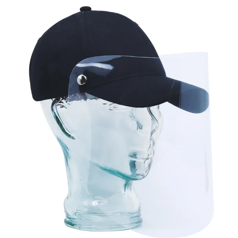 5000M - Cap with Face Shield Full-Fit Cap with Retractable / Removable Shield<AJM New