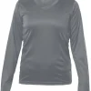 L635 - Women's Performance V-Neck Long Sleeve Moisture-Wicking Tee<Blank Activewear Best