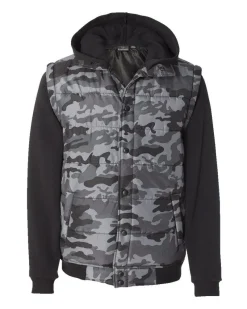 8701 - Nylon Vest with Fleece Sleeves<Burnside Clearance