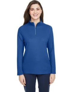 Core 365 CE405W - Ladies Fusion ChromaSoft Pique Quarter-Zip<Core365 New