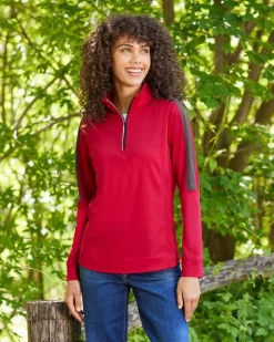 CE404W - Ladies Market Snag Protect Mesh Colorblock Quarter-Zip<Core365 Clearance