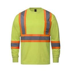 S05995 - Paramount Cotton Hivis Long Sleeve Tshirt<CX2 Hivis New