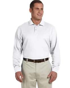 D110 - Men's Pima Piqué Long-Sleeve Polo<Devon & Jones Outlet