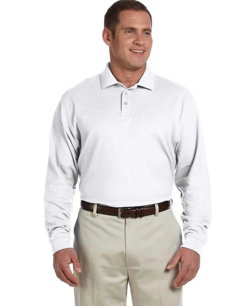 D110 - Men's Pima Piqué Long-Sleeve Polo<Devon & Jones Outlet