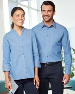 DG562 - Men's Crown Collection Stretch Pinpoint Chambray Shirt<Devon & Jones Sale