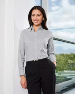DG537W - Crownlux Performance® Ladies Microstripe Shirt<Devon & Jones Clearance