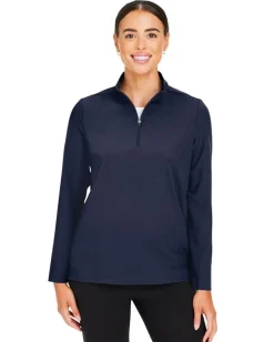 DG410W - Crownlux Performance® Ladies Windsor Welded Quarter-Zip<Devon & Jones Online
