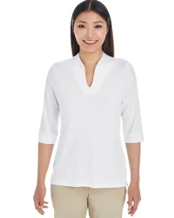 DP188W - Ladies Perfect Fit Tailored Open Neckline Top<Devon & Jones Discount