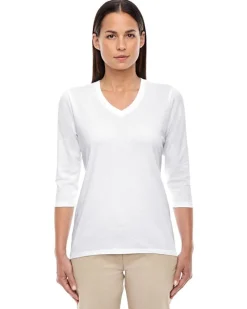DP184W - Ladies Perfect Fit Bracelet Length V-Neck Top<Devon & Jones Fashion