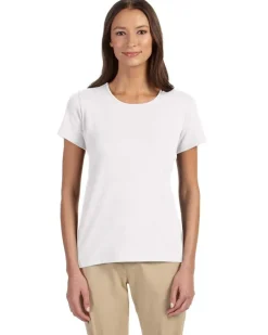 DP182W - Perfect Fit Ladies Shell T-Shirt<Devon & Jones Clearance