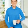 D110W - Ladies Pima Piqué Long-Sleeve Polo<Devon & Jones Online