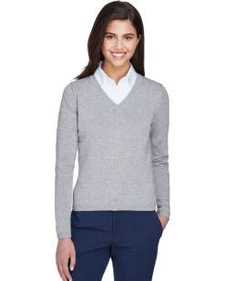 D475W - Ladies V-Neck Sweater<Devon & Jones Clearance
