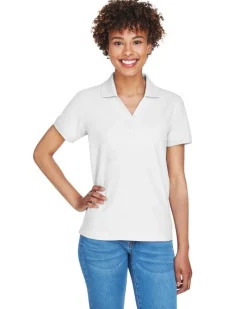 D100W - Ladies Pima Piqué Short-Sleeve Y-Collar Polo<Devon & Jones Clearance