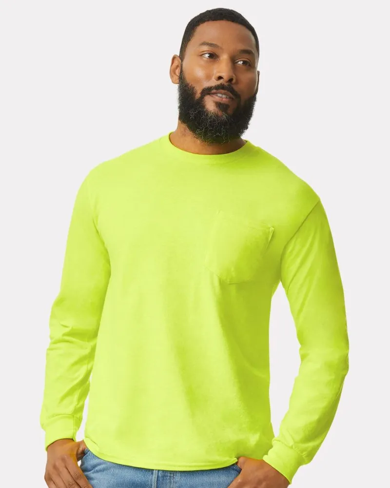 2410 - Men's Premium Cotton Long Sleeve Shirt with Pocket<Gildan Hot