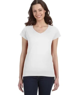 64V00L - Ladies' Softstyle V-Neck Cotton T-Shirt by<Gildan New