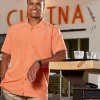 M560 - Men's Barbados Textured Camp Shirt<Harriton Online