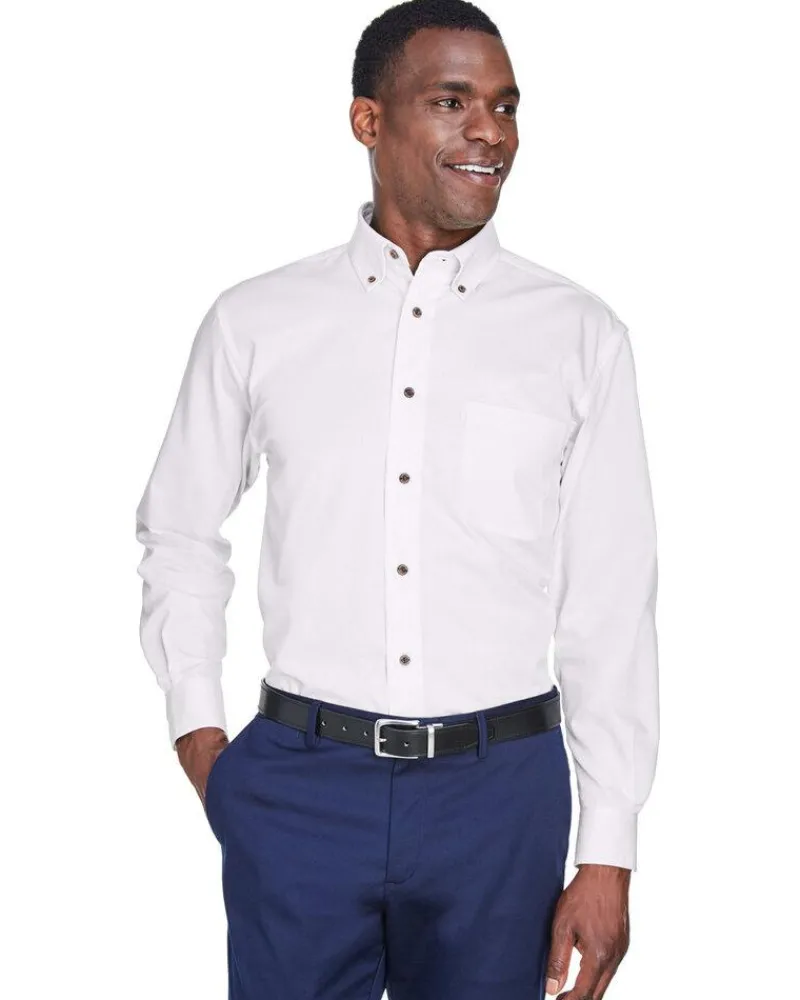 M500 - Men's Easy Blend Long-Sleeve Twill Shirt with Stain-Release<Harriton Sale
