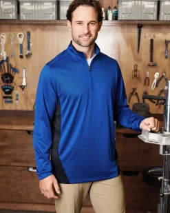 M786 - Men's Flash Snag Protection Plus IL Colorblock Quarter-Zip<Harriton Clearance