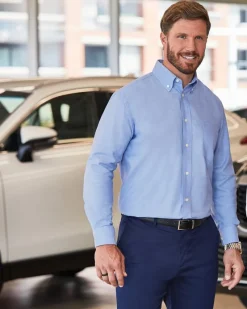 M600 - Men's Long-Sleeve Oxford with Stain-Release<Harriton Sale