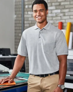 M265P - 5.6 oz. Easy Blend Polo with Pocket<Harriton Fashion