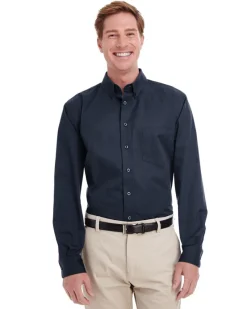 M581T - Men's Tall Cotton Twill Shirt with Teflon Protection<Harriton Clearance