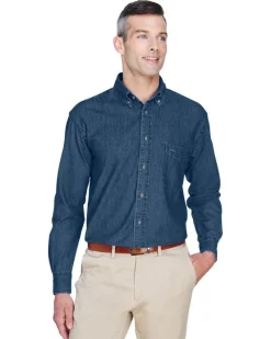 M550T - Men's Tall Long-Sleeve Denim Shirt<Harriton Discount