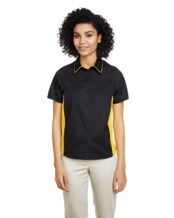 M586W - Ladies Flash IL Colorblock Short Sleeve Shirt<Harriton New