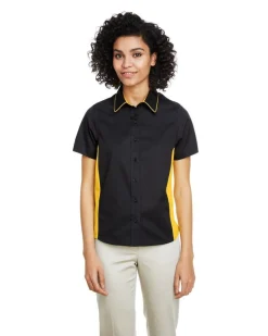 M586W - Ladies Flash IL Colorblock Short Sleeve Shirt<Harriton New