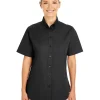 M582W - Women's Teflon-Coated Cotton Twill Short Sleeve Shirt<Harriton Hot