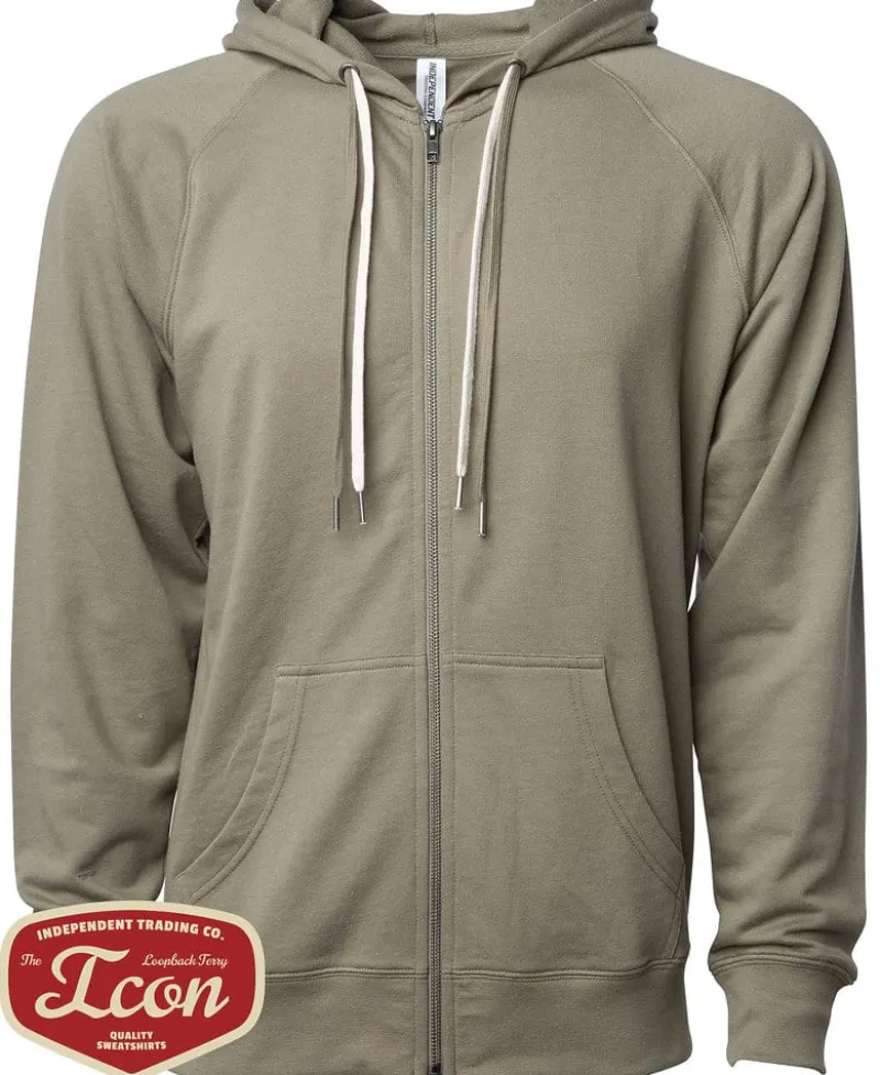 SS1000Z - Unisex Lightweight Loopback Terry Zip Hood<Independent Trading Co. Best
