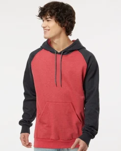 KF4042 - Fleece Raglan Hooded Sweatshirt<King Fashion Hot