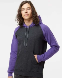 KF4042 - Fleece Raglan Hooded Sweatshirt<King Fashion Hot