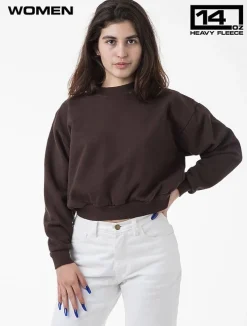 hf06gd - HF Cropped Mock Neck Pullover<Los Angeles Apparel Discount