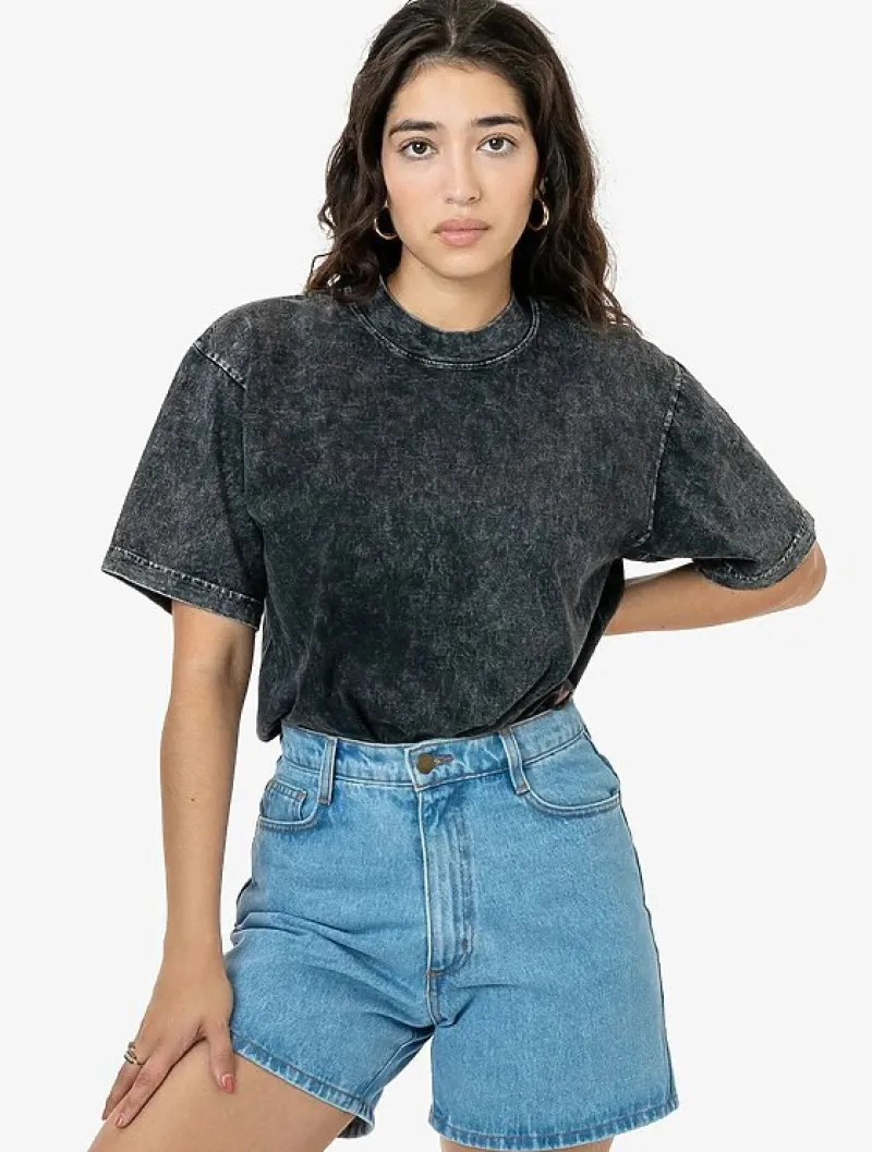 1801mw - S/S Mineral Wash Crew 6.5oz<Los Angeles Apparel Fashion