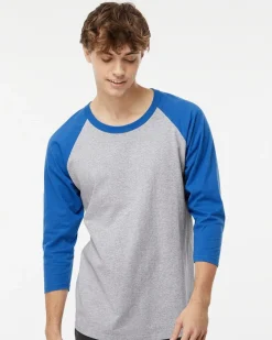M & O Knits 5540 ADULT BASEBALL T-SHIRT<M&O Hot