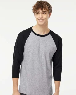 M & O Knits 5540 ADULT BASEBALL T-SHIRT<M&O Hot