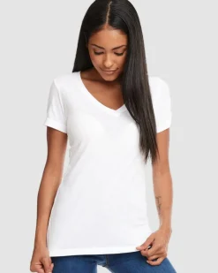 1540 - Women’s Lightweight Combed Cotton V-Neck Tee<Next Level Best