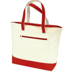 Q1300 - Canvas Zipper Tote Bag<Q-Tees Best