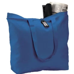Q611 - Durable Canvas Zippered Tote Bag with Pockets<Q-Tees Fashion