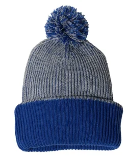 SP70 - 12" Speckled Pom-Pom Cuffed Beanie<Sportsman Sale