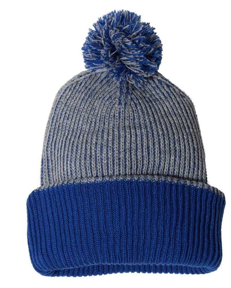 SP70 - 12" Speckled Pom-Pom Cuffed Beanie<Sportsman Sale