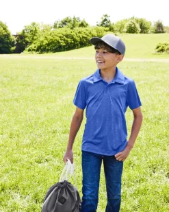 TT51HY - Youth Zone Sonic Heather Performance Polo<Team 365 Best